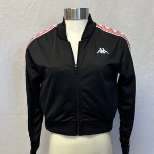 Kappa Women's Black Bomber Jacket with Pink Highlights